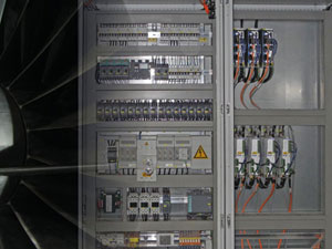 Electrical cabinet of a blasting machine
